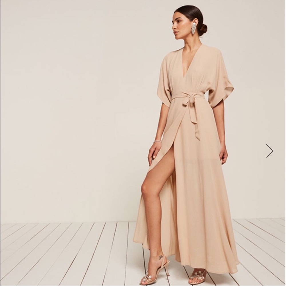 Reformation Winslow Dress in Champagne Bridal Formal Prom Maxi Dress XL